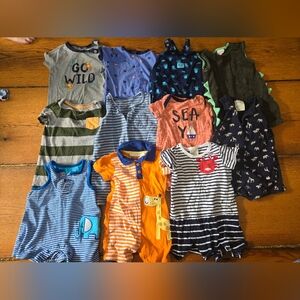 Baby boy 6 month rompers lot